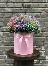 Цветочная композиция из Гипсофила и Розы в шляпной коробке #REPLACE_PRED# Барсуках