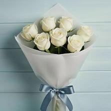 Букет 7 Белых роз Эдлесс Лав в Барсуках