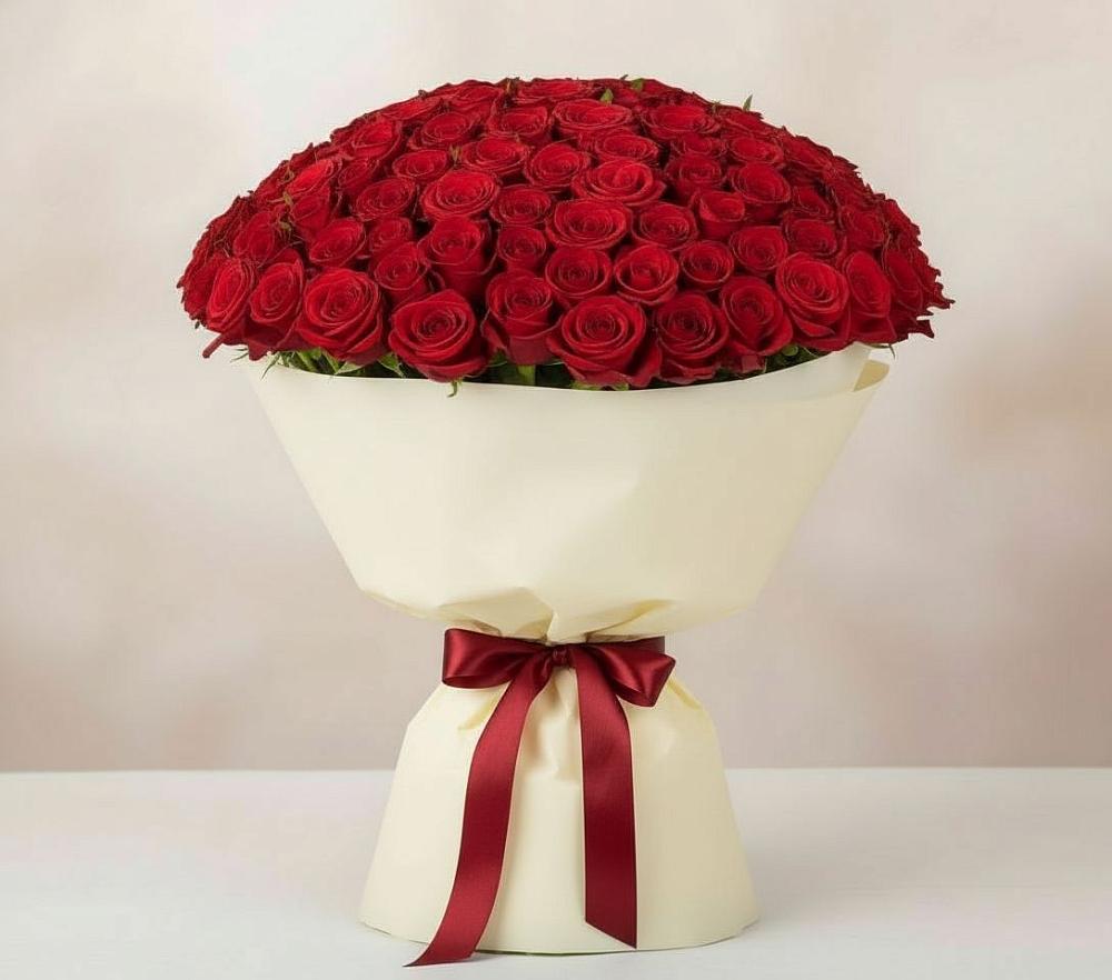 Букет 101 Красная роза Милано в Барсуках