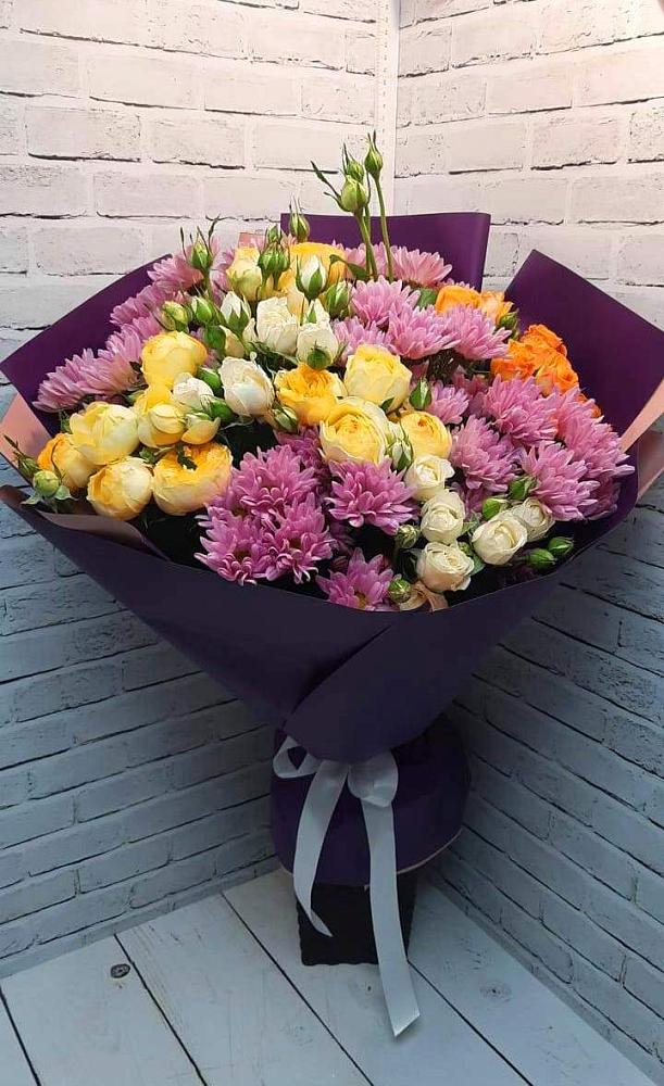 Букет цветов из: Хризантемы и Розы в Барсуках