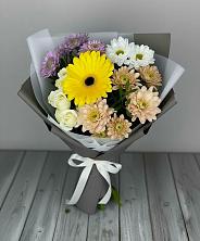 Букет цветов из:  Розы, Герберы и Хризантемы в Барсуках