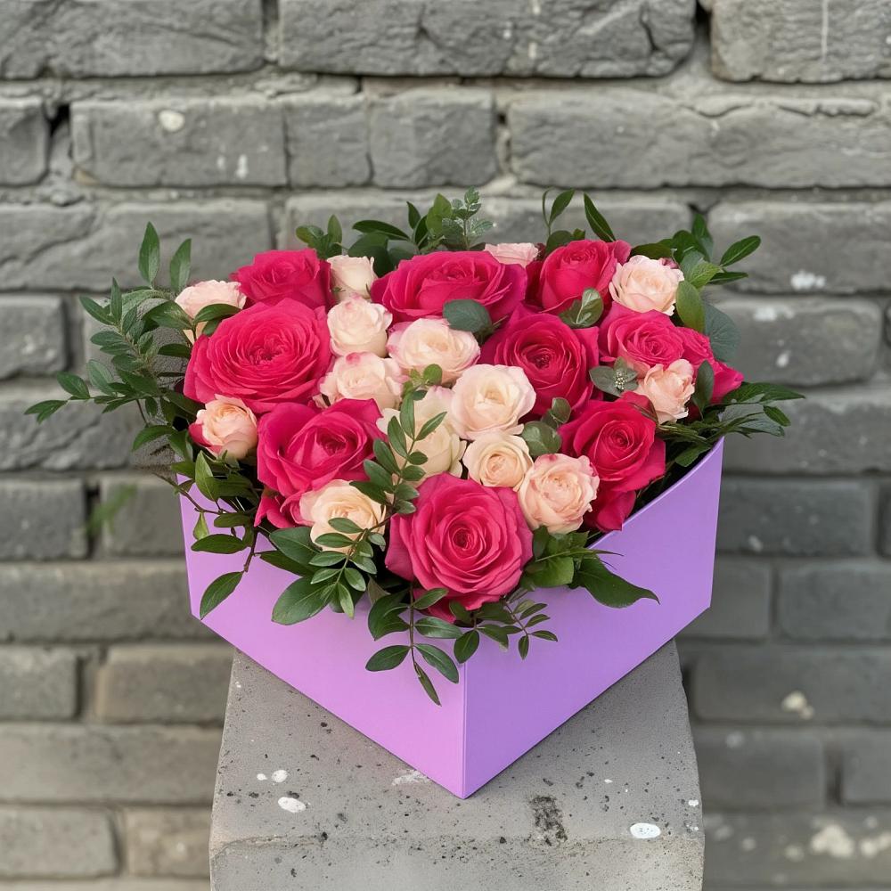 Цветочная композиция из Розы в коробке в Барсуках