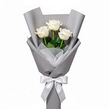 Букет 3 белые розы #REPLACE_PRED# Барсуках