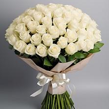 Букет 101 беля роза Белоснежка в Барсуках
