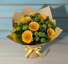 Букет цветов из:  Герберы и Хризантемы в Барсуках