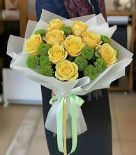 Букет цветов из:  Хризантемы и Розы в Барсуках