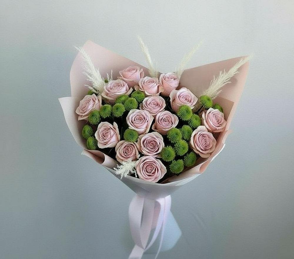 Букет цветов из: Розы и Хризантемы в Барсуках