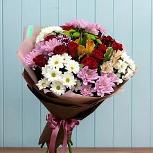 Букет цветов из:  Розы, Хризантемы и Альстромерии в Барсуках
