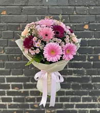 Букет цветов из:  Герберы и Хризантемы в Барсуках