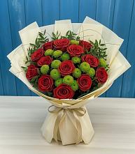 Букет цветов из:  Розы и Хризантемы в Барсуках